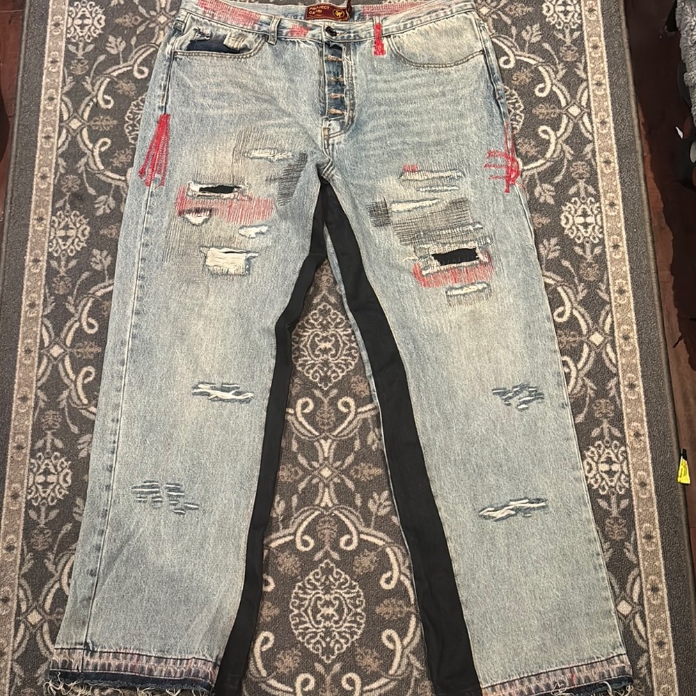 Stylish Distressed Blue Jeans